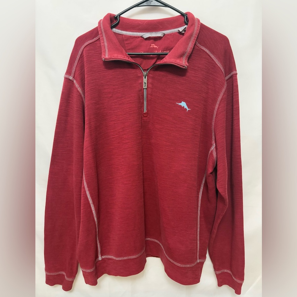 Tommy Bahama Crimson Half-Zip Pullover